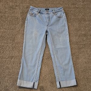 Kate Spade Light Blue Straight Cuffed Denim Jeans Size 26
